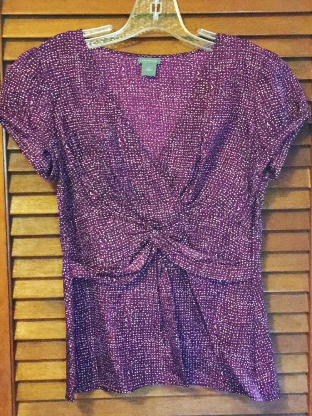 Ann Taylor Purple Twist Front Blouse